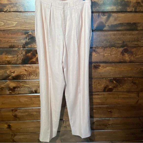 VTG J.G.Hook Pink Ramie/Linen Blend Pleated Trousers - Picture 6 of 13